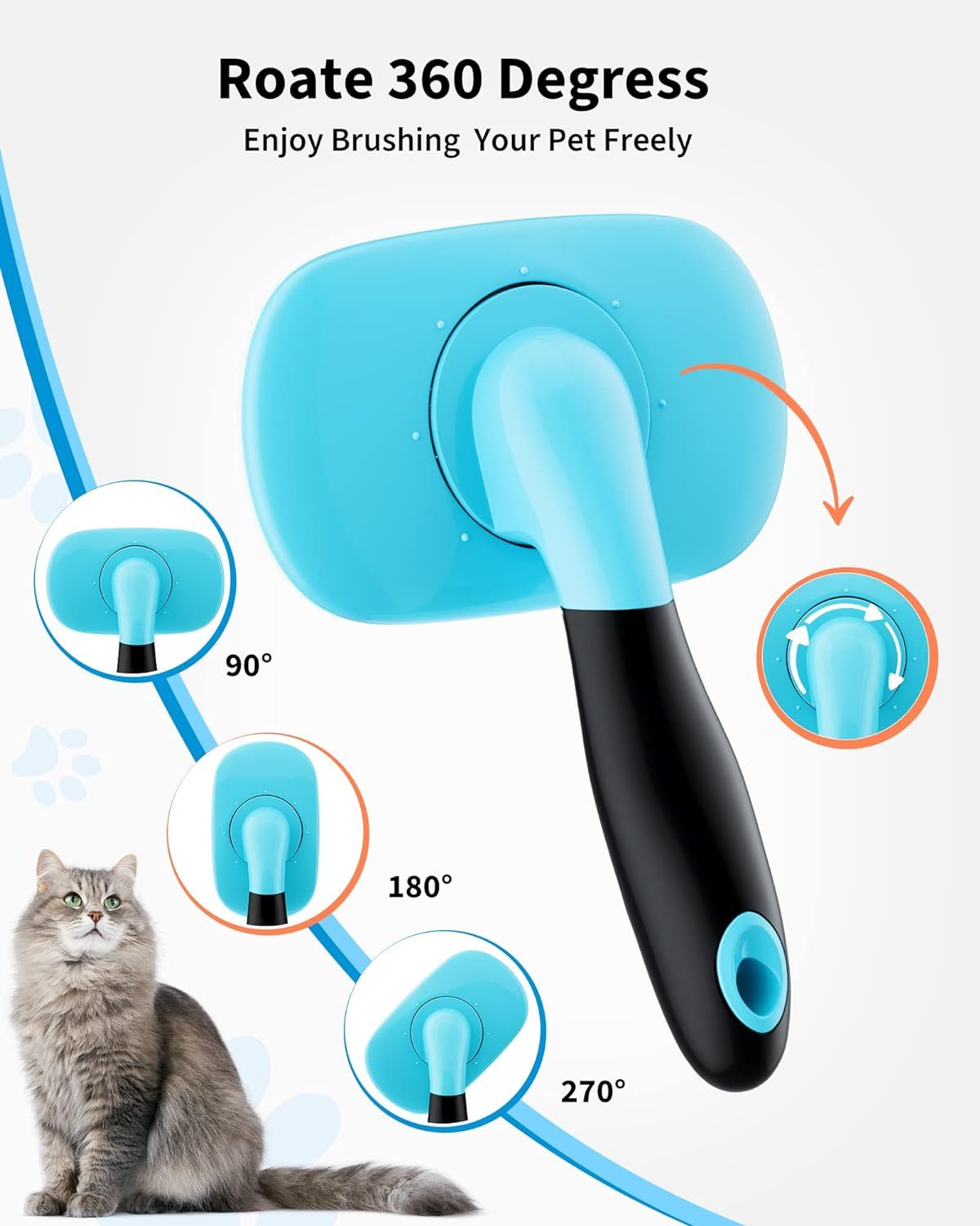 Self-Cleaning Pet Grooming Brush